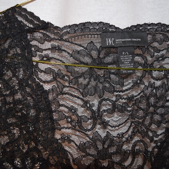 Like new INC INTERNATIONAL shear black lace jacket - Picture 2 of 2